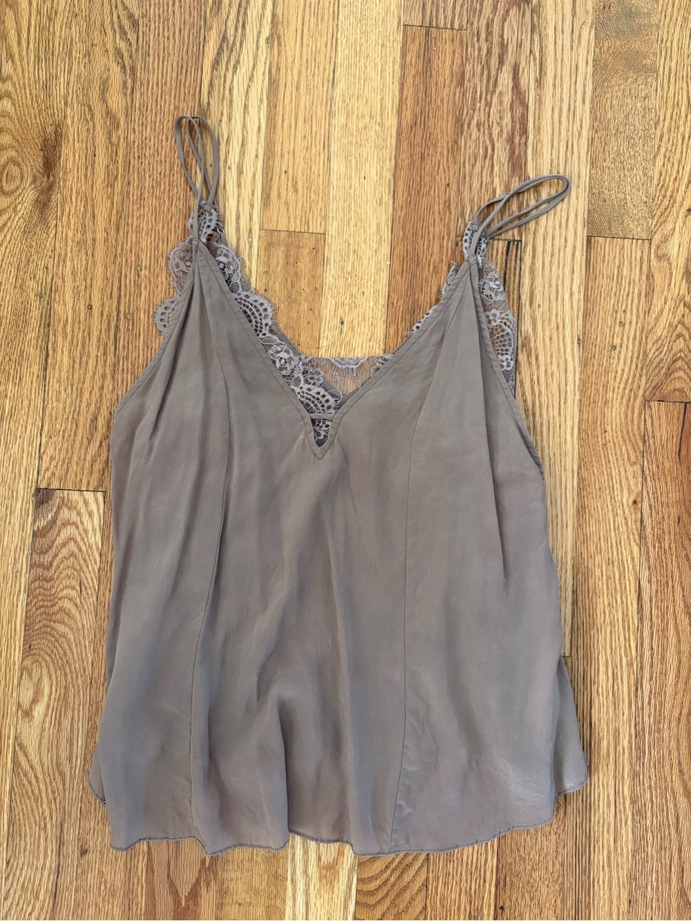 Free Peope Lace Bralette V-Neck Cami Tank Top - dusty purple